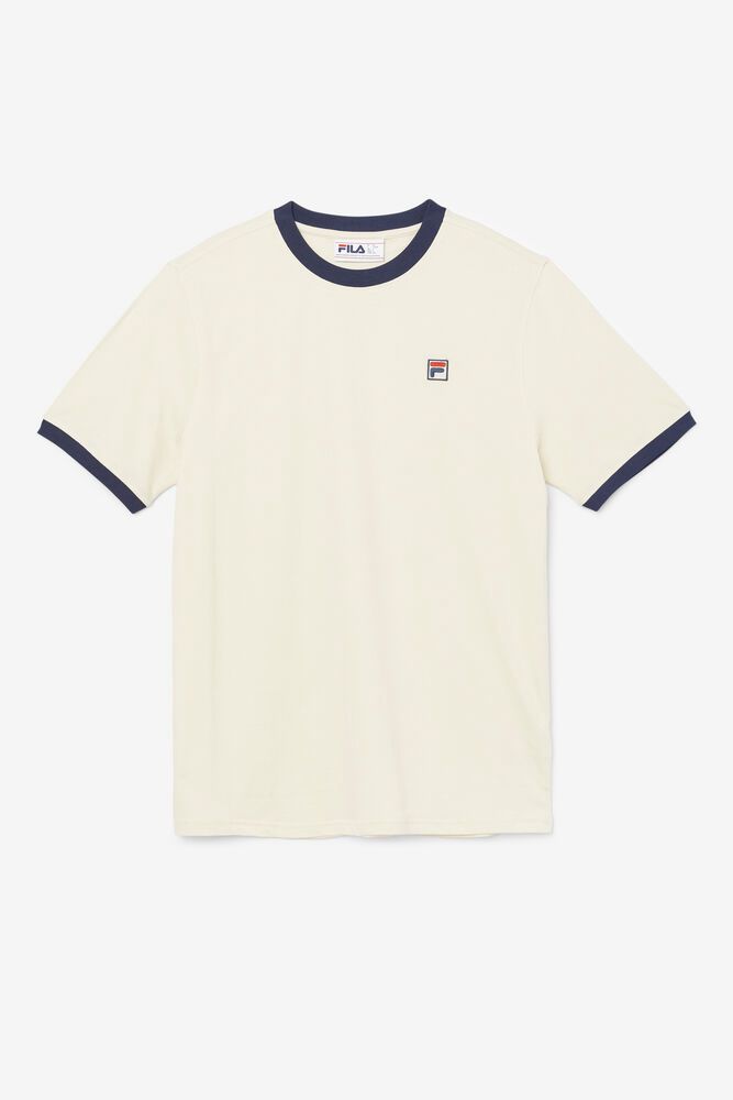 Fila Marconi Ringer Beige T-Shirt Mens - NZ 12396-QPCR